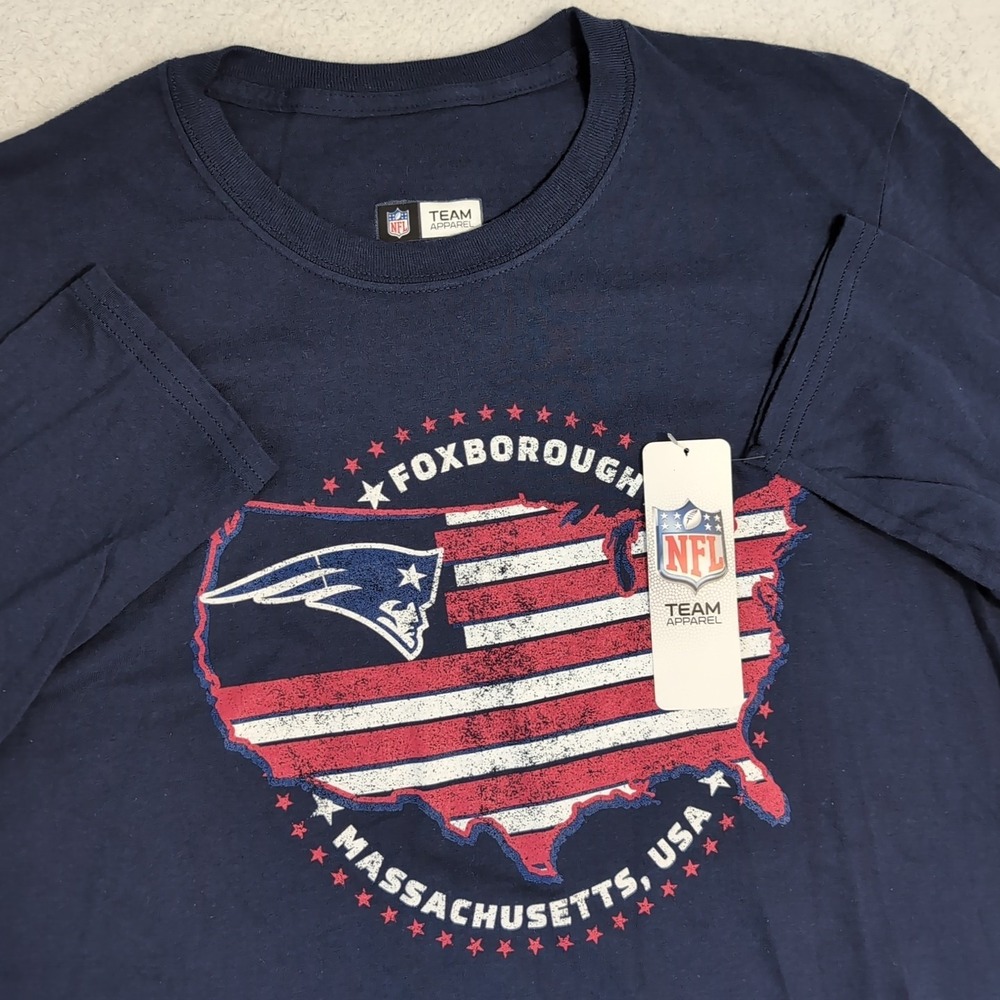 NEW New England Patriots‎ L/S T-Shirt Blue NFL Team Apparel Men's M